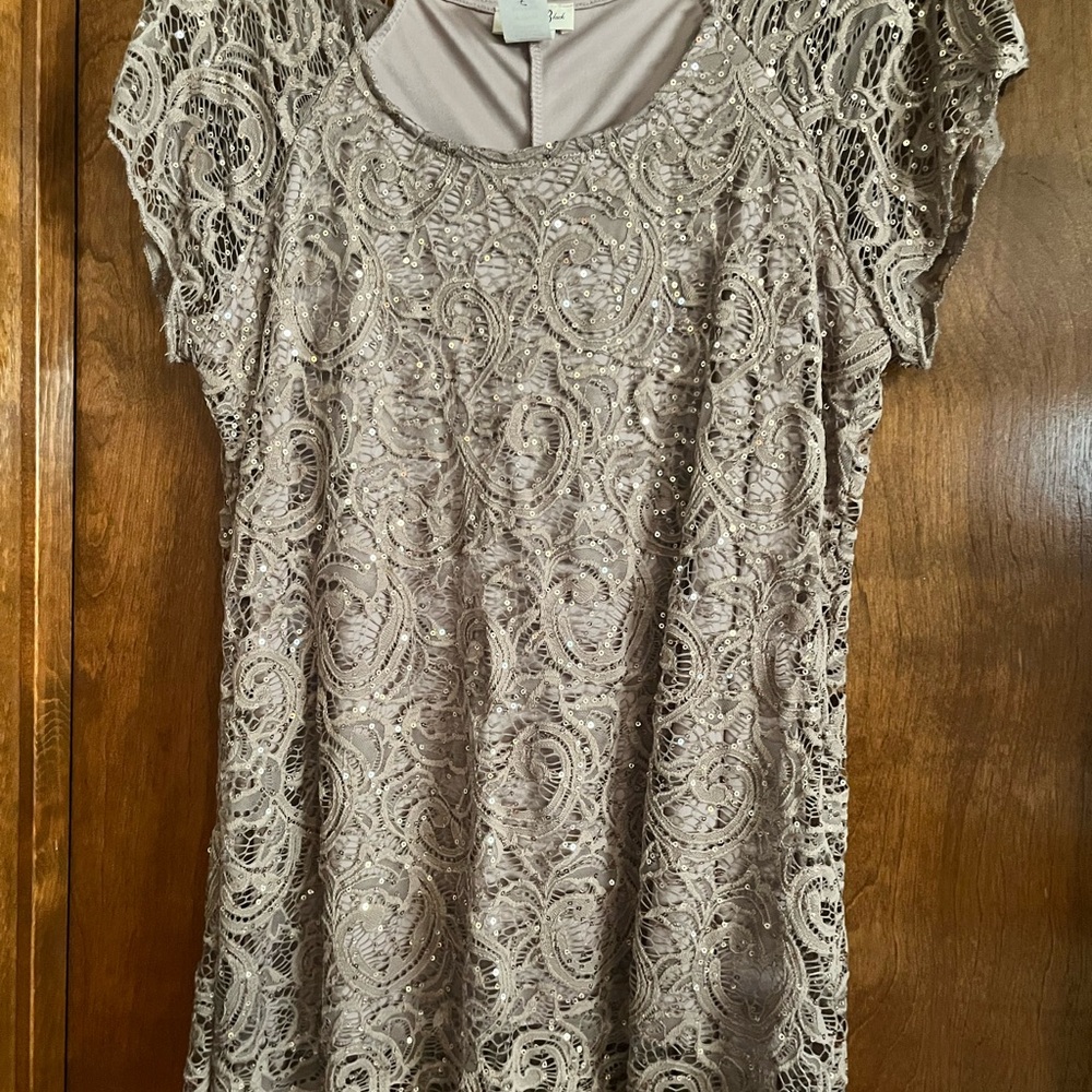 Elegant Lace Beige Top
